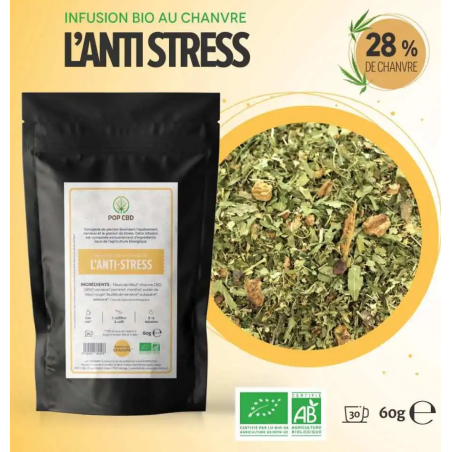 Infusion Bio au Chanvre - Anti Stress - Pop CBD - 60 Grammes